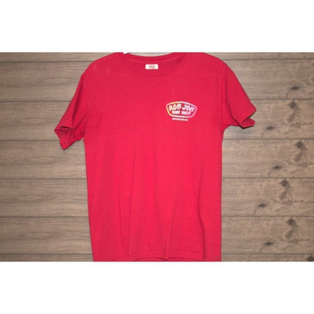 Men's Comfort Colors Red Ron Jon Surf Shop Orange Beach Tee Size Small